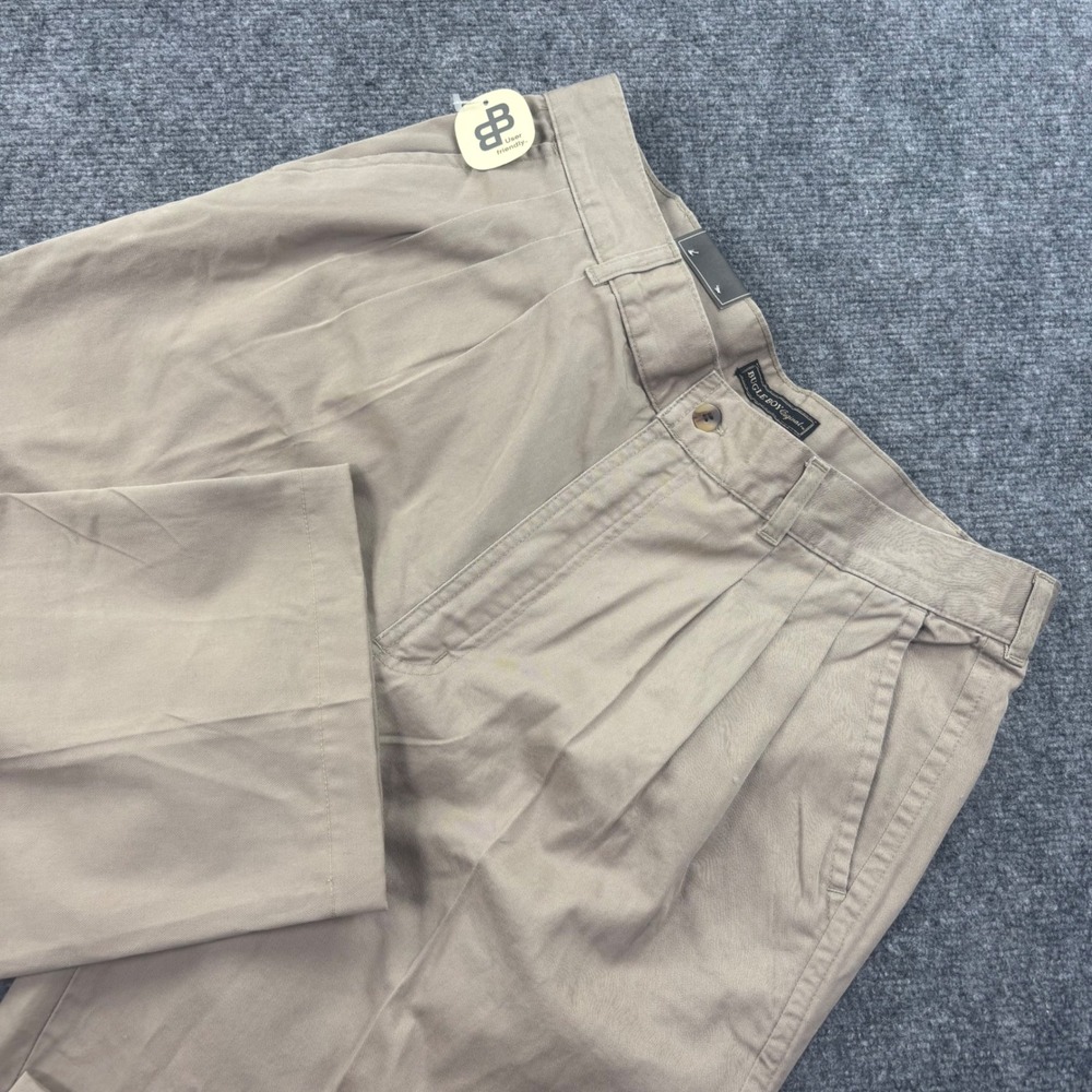 Bugle Boy Chino Pants 34x34 Tan Pleated Front Cotton Comfort Fit NWT Men's